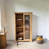 Glass cabinet or display case in pine 1950