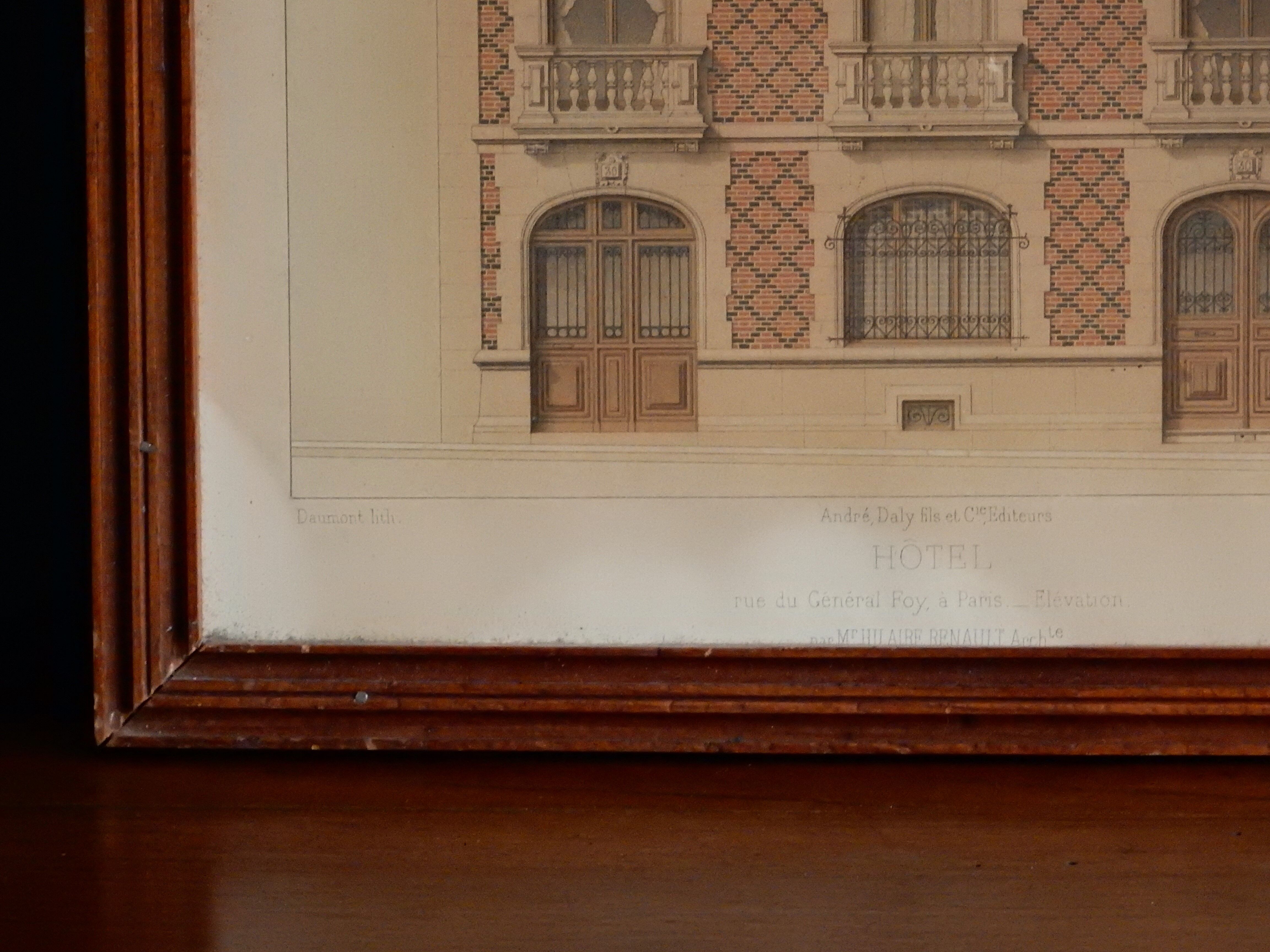 Lithograph board architecture ordinary brick