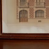 Lithograph board architecture ordinary brick