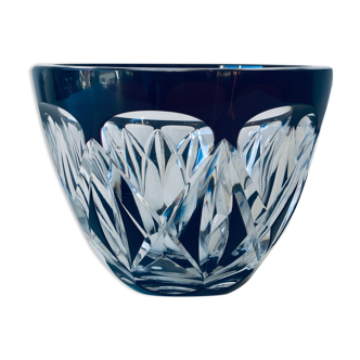 Antique carved crystal vase