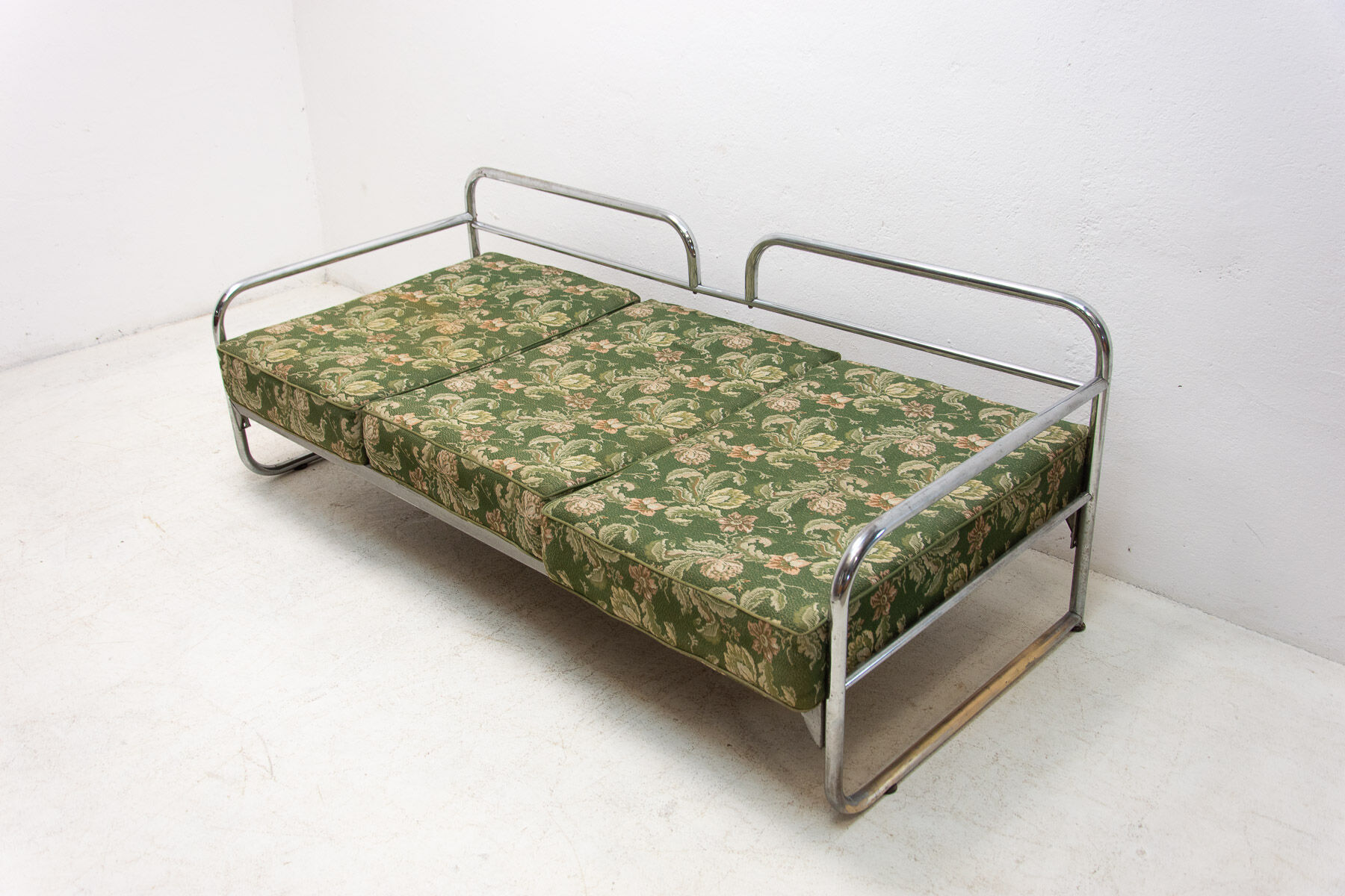 Chromed tubular steel sofa, 1950´s, Czechoslovakia