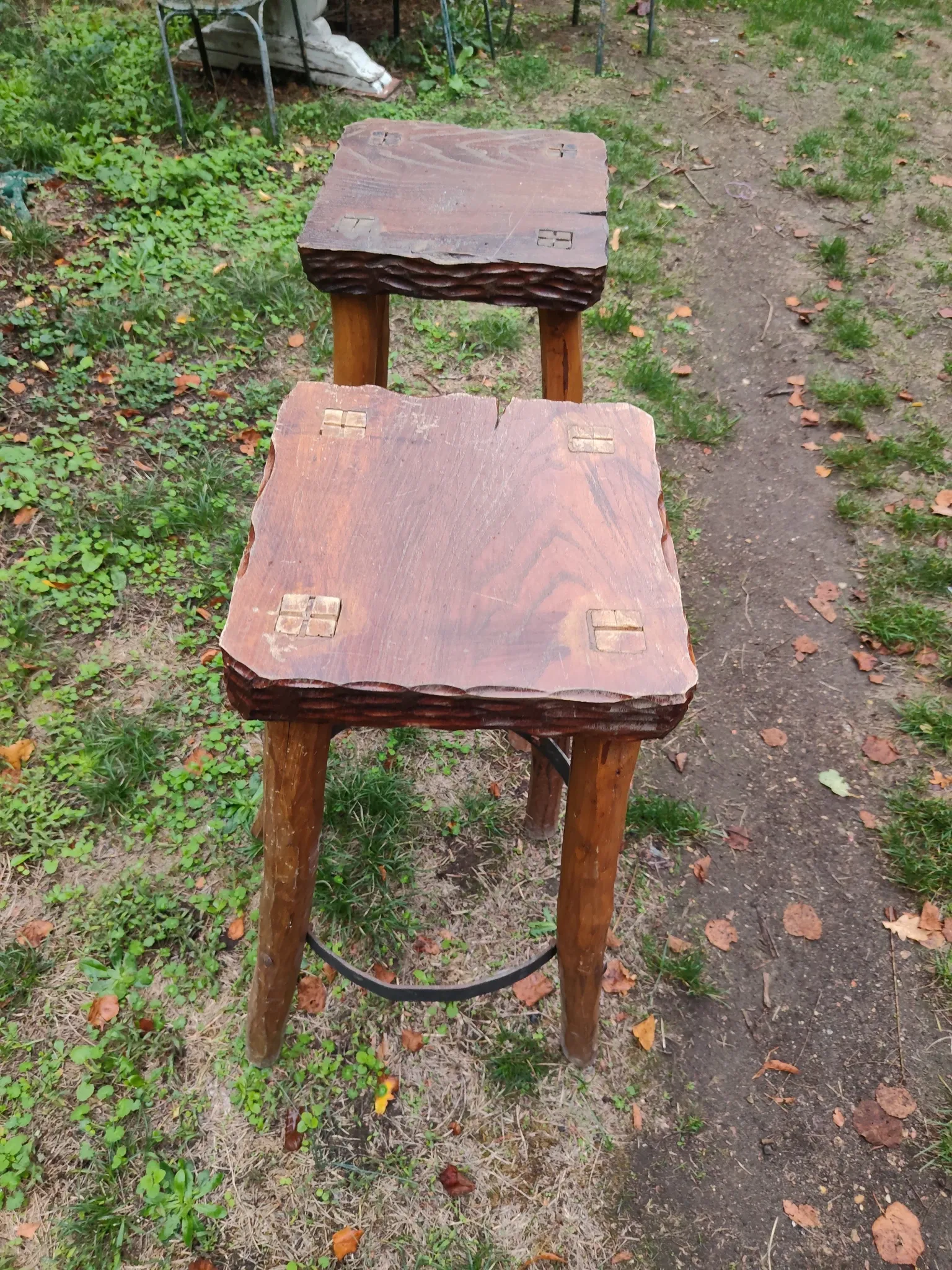 Brutalist bar stools x2