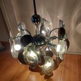 Vintage chandelier 70'S Oscar Torlasco , 9 lights