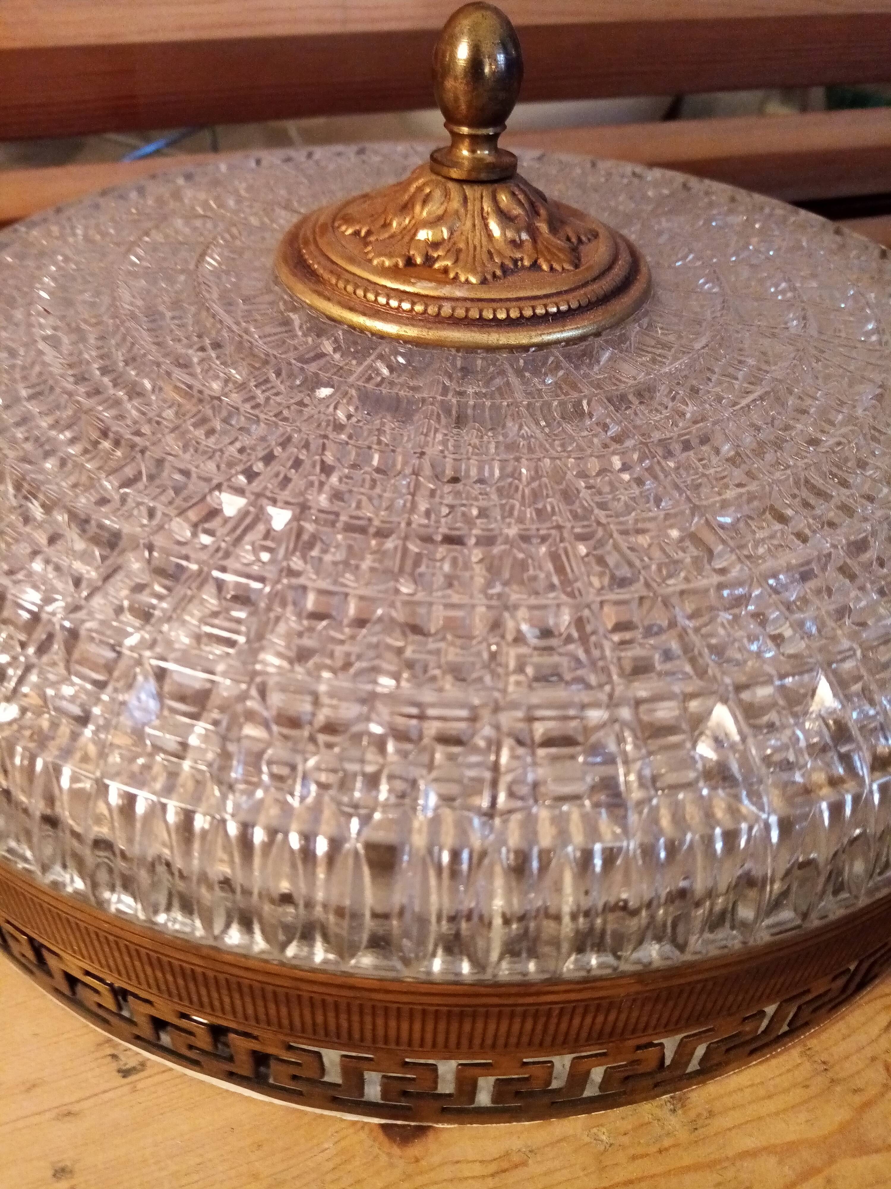 Pair of crystal ceiling lights