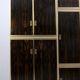 Luciano Frigerio Mid-Century Modern Italian Brass and Walnut Wardrobe, 1970