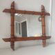 Vintage bamboo wood mirror