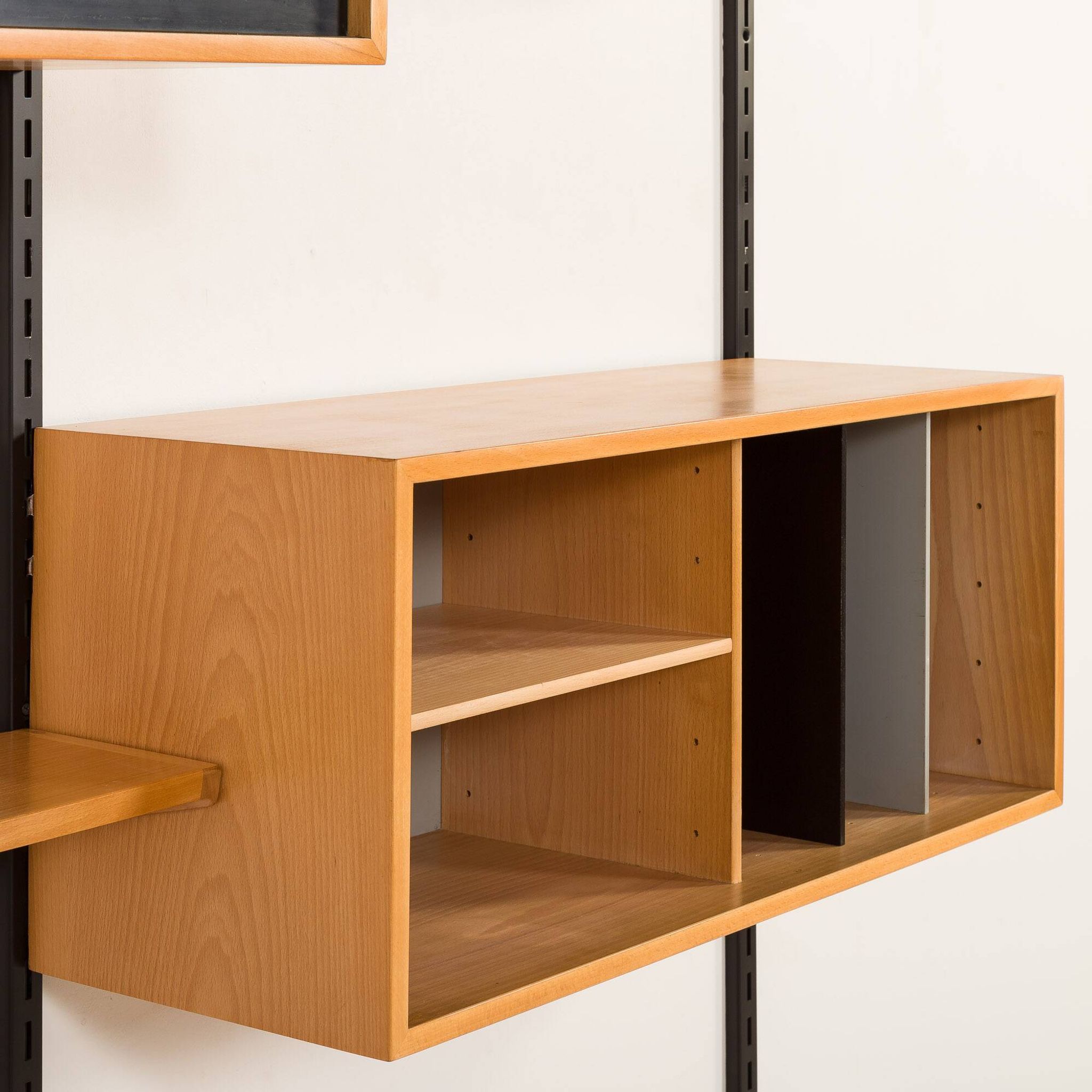Rare Kai Kristiansen 3 bay wall unit in beech, 1970s