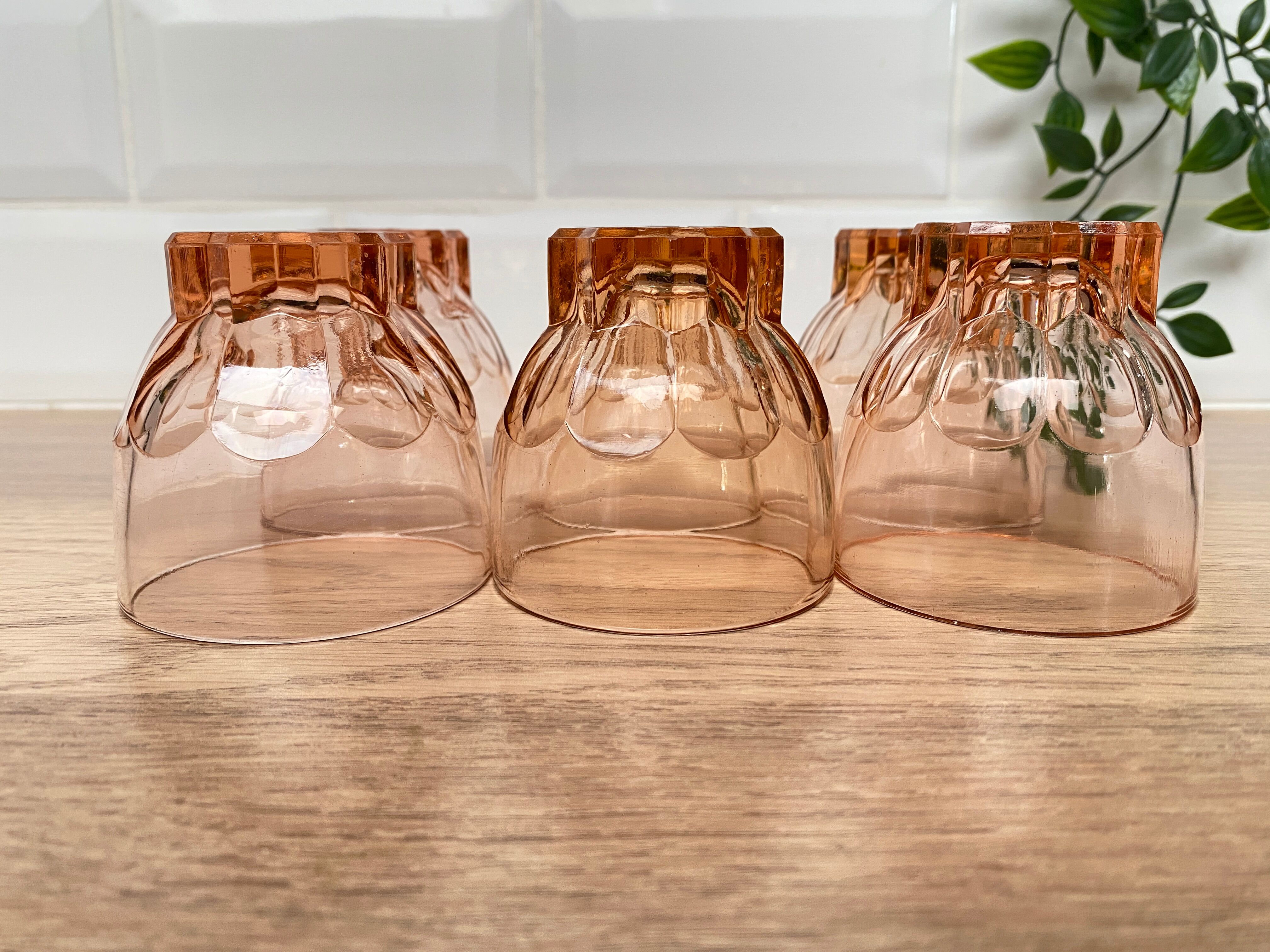 Set de 6 verres vintage Luminarc étoile rose