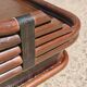 Canapé Mid Century Modern en bambou et cuir par Vivai del Sud