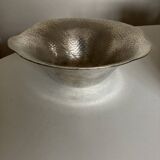 Centerpiece cup in hammered silver metal free form 1980