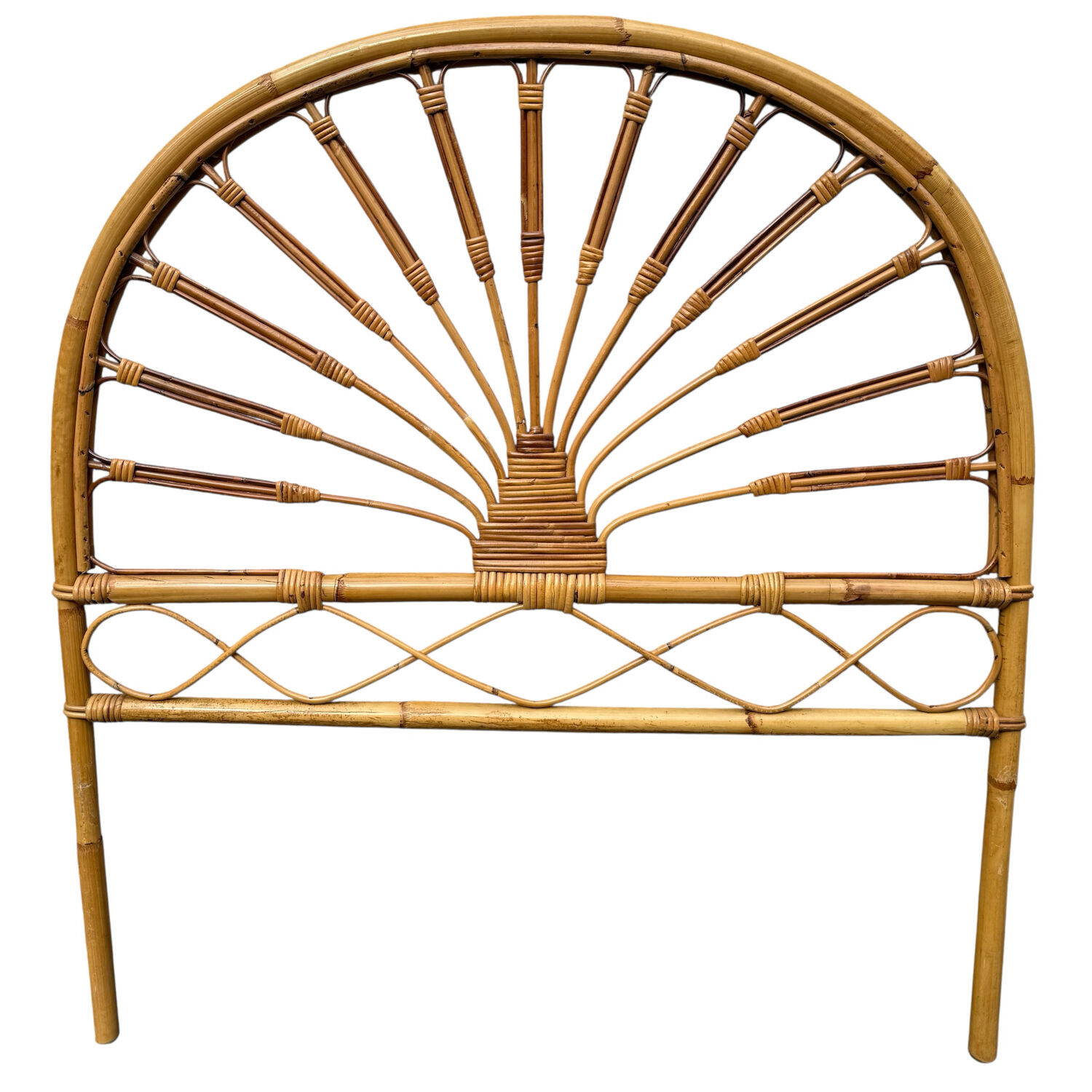 Pair of 1960s rattan headboards from France