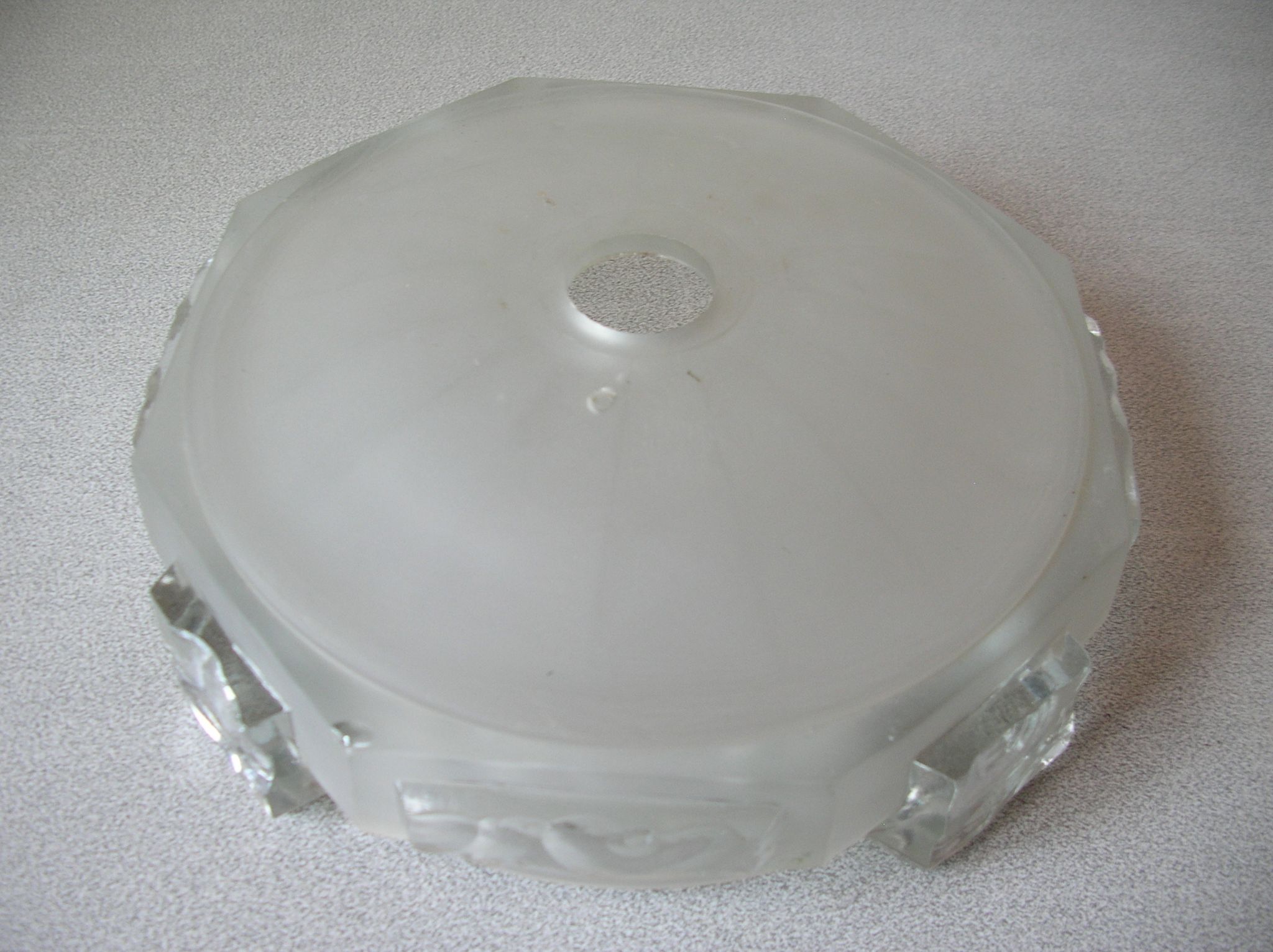 Old lampshade suspension Art Deco retro vintage deco glass luminaire