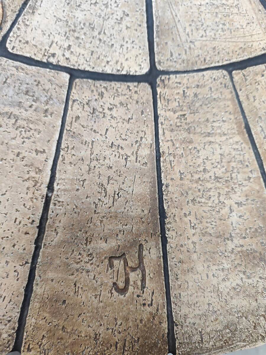 Danish vintage round stone coffee table 'Natures spirit'