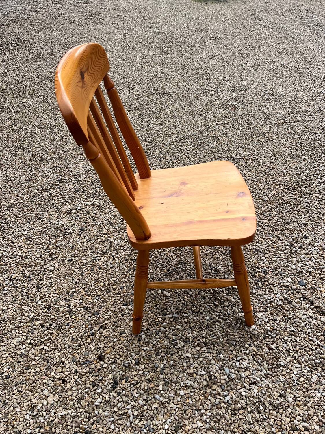 Set of 3 vintage chalet-style chairs.