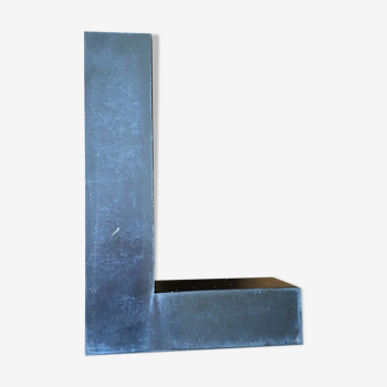 Old letter l sign alu chrome deco industrial