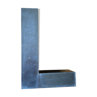 Old letter l sign alu chrome deco industrial