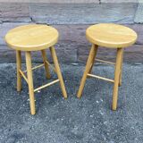 Pair of beech stools 1970s