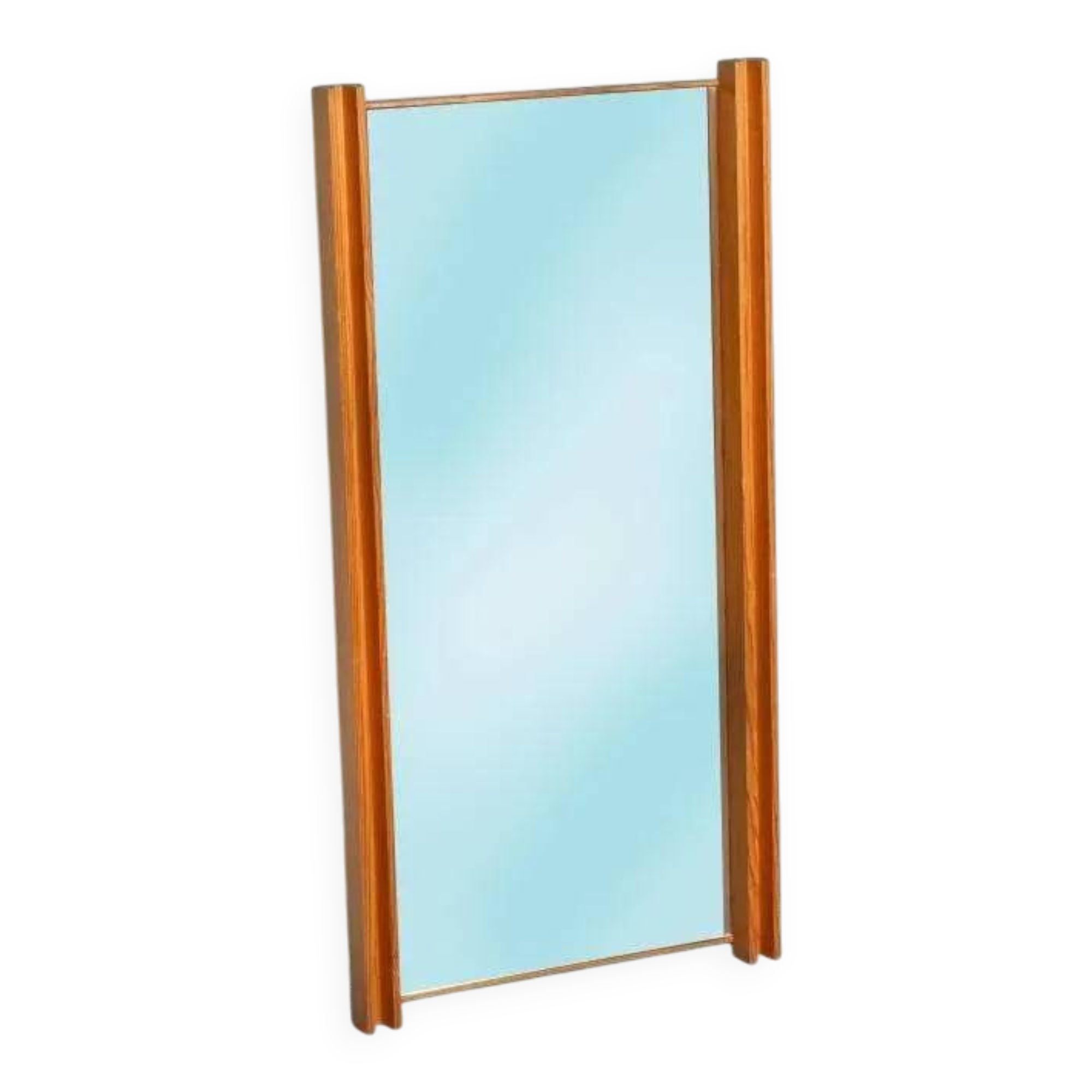 Miroir suédois minimaliste en bois de pin Japandi des années 70