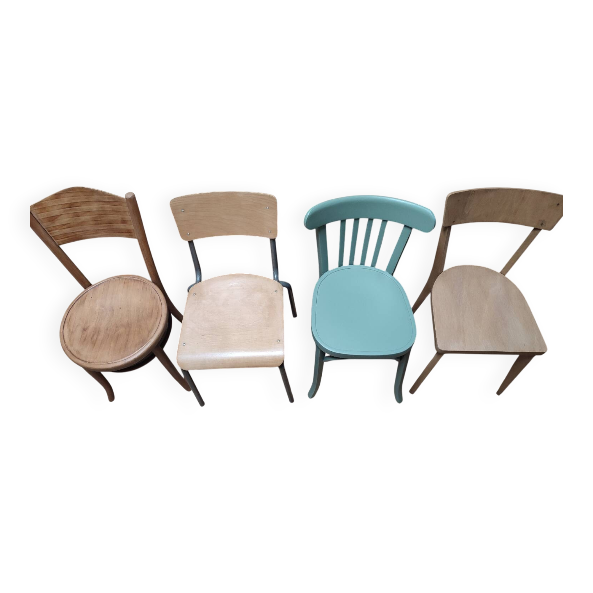 Set of bistro and school chairs