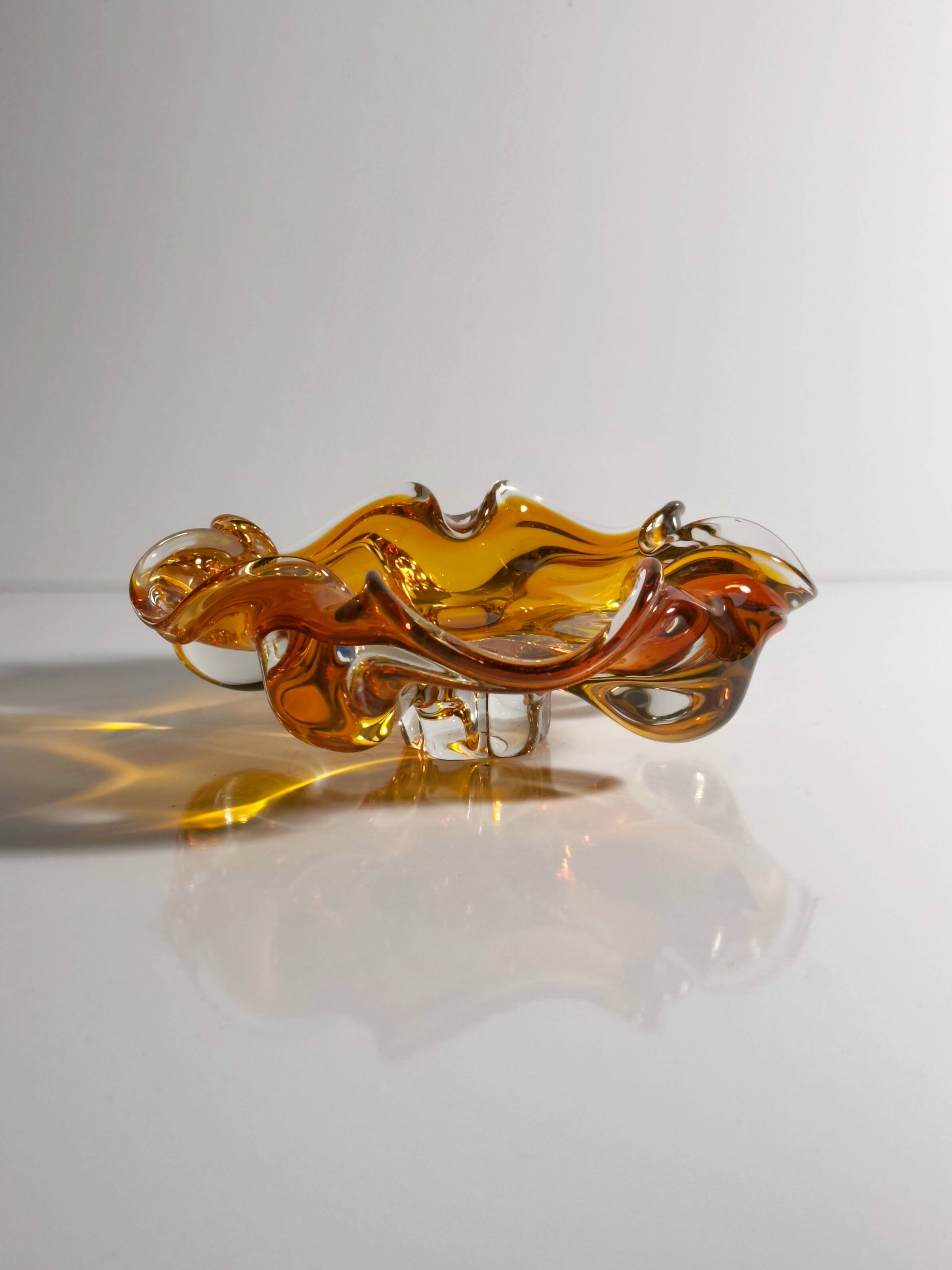 Amber colored Murano Vide Poche - 1970s