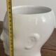 White Ceramic Vase Pot Male Head Minimalist Face Vintage Design
