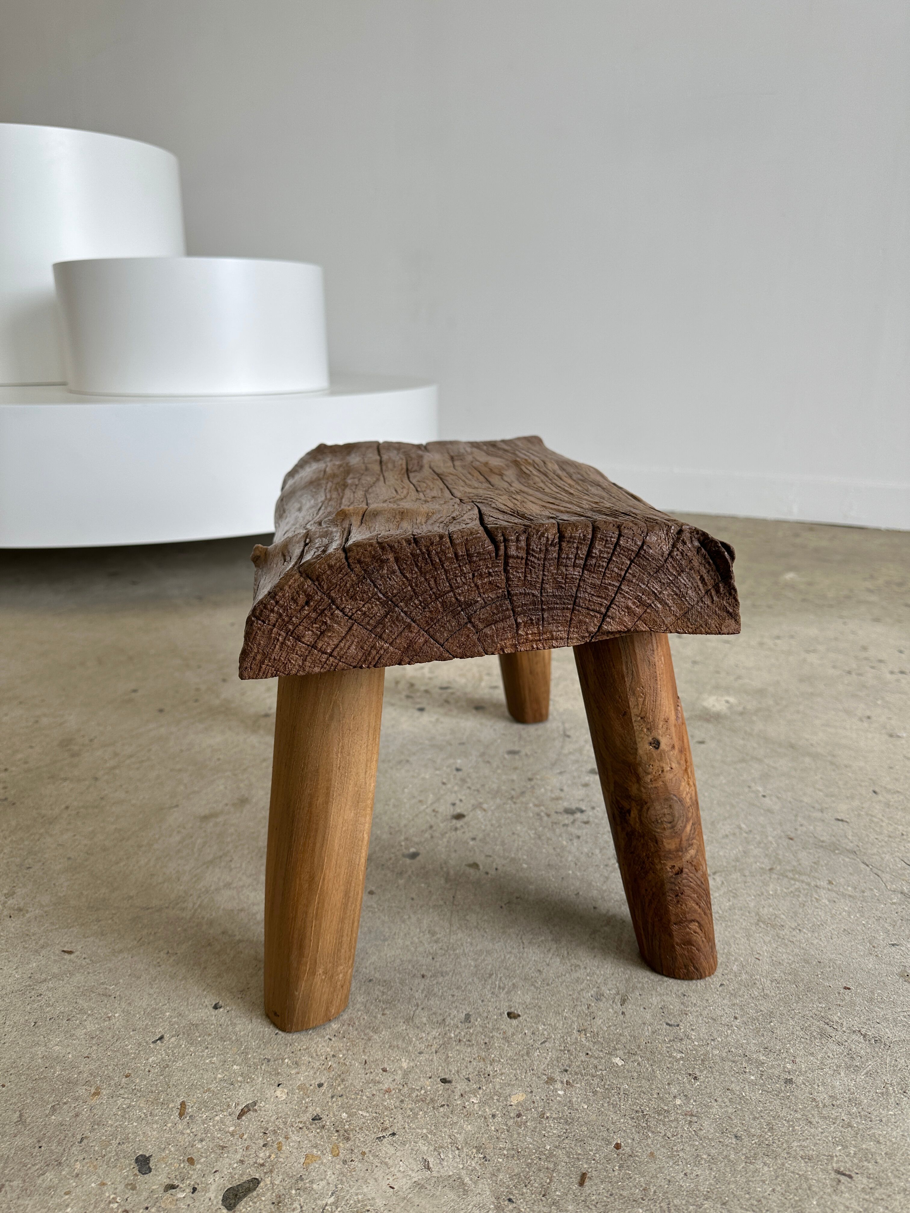 Stool in blond teak