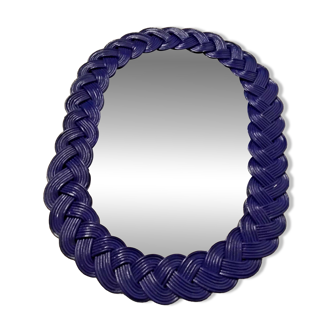 Oval Woven Rattan Mirror 60s/70s Vintage 49X35