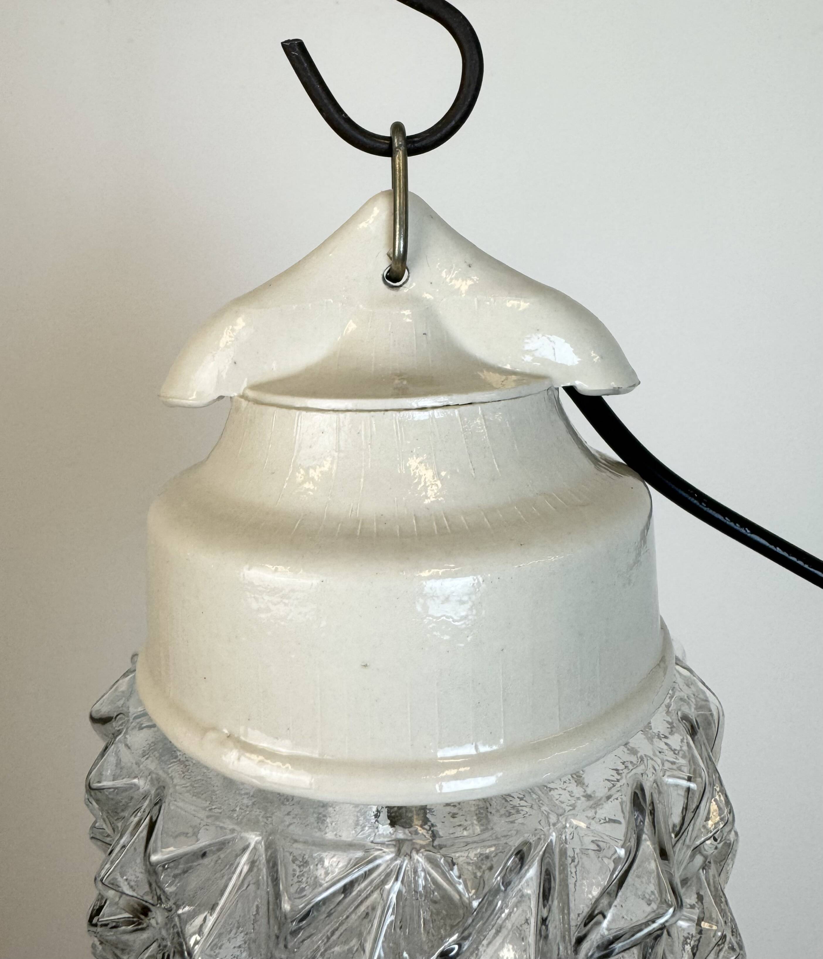 Vintage White Porcelain Pendant Light, 1970s