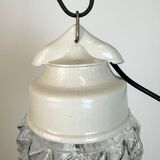 Vintage White Porcelain Pendant Light, 1970s