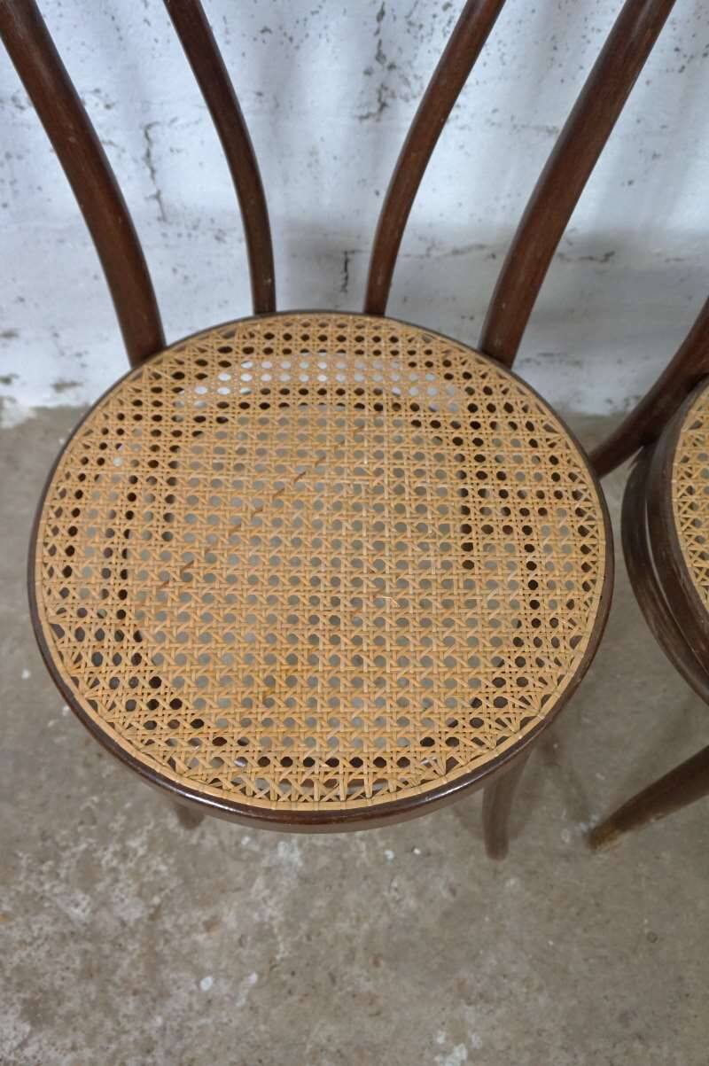 Bistro chairs No. 18 in wood and caning