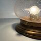 Flush glass shade with bubble pattern and brass base by Hillebrand, 1960s, Germany.
