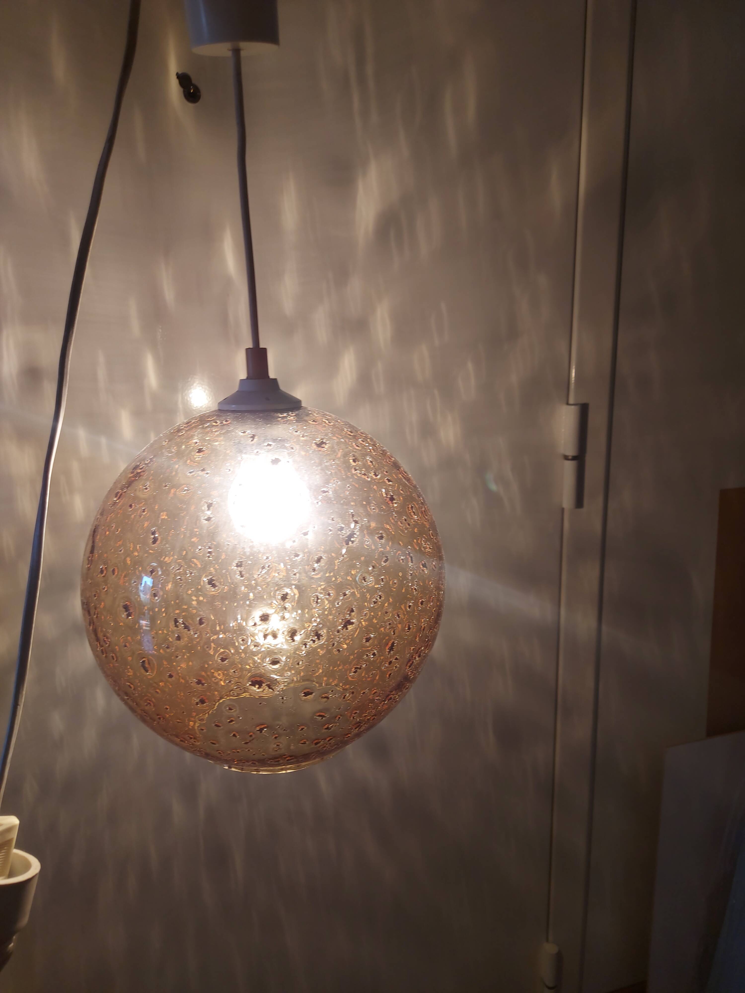 Vintage blown glass pendant lamp