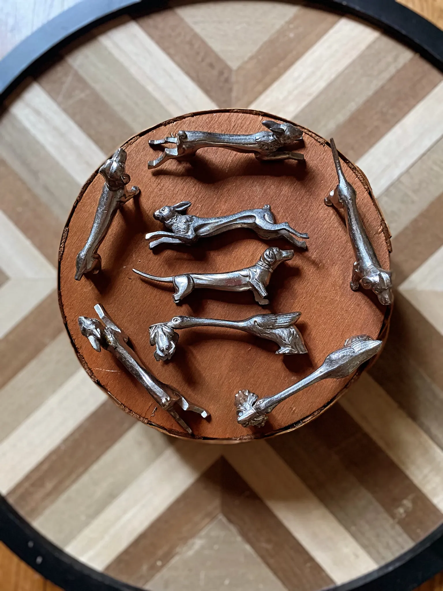 Antique animal knife rests