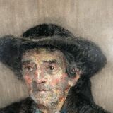 Pastel representing a Breton by G. Rio 1920 limed frame