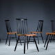 French Fanett Beech and Teak Chairs by Ilmari Tapiovaara, 1960s, Set of 6