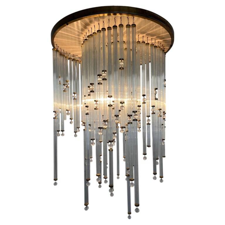Petit lustre en verre de style mid-century/pendentif par Kinkeldey, Allemagne, années 1970.