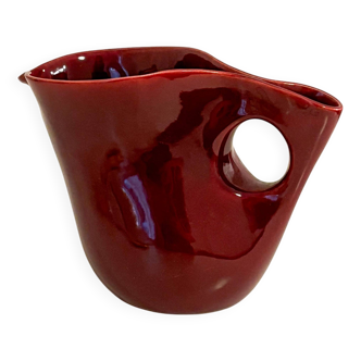 Ceramic pitcher, Bordeaux, Design, 1960 - 14 X 20 X 9 cm