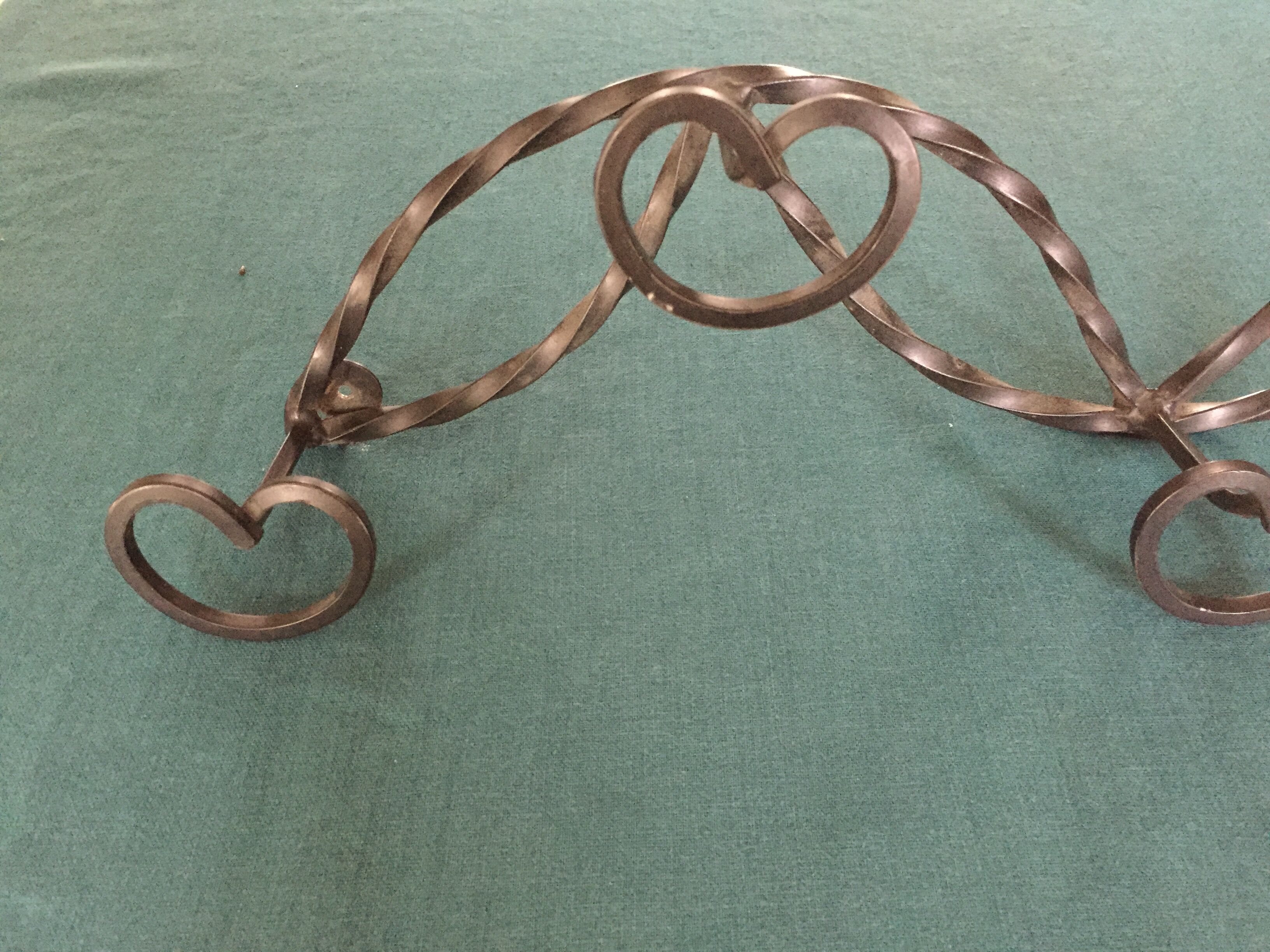 Vintage wrought iron coat/patère with 5 hooks