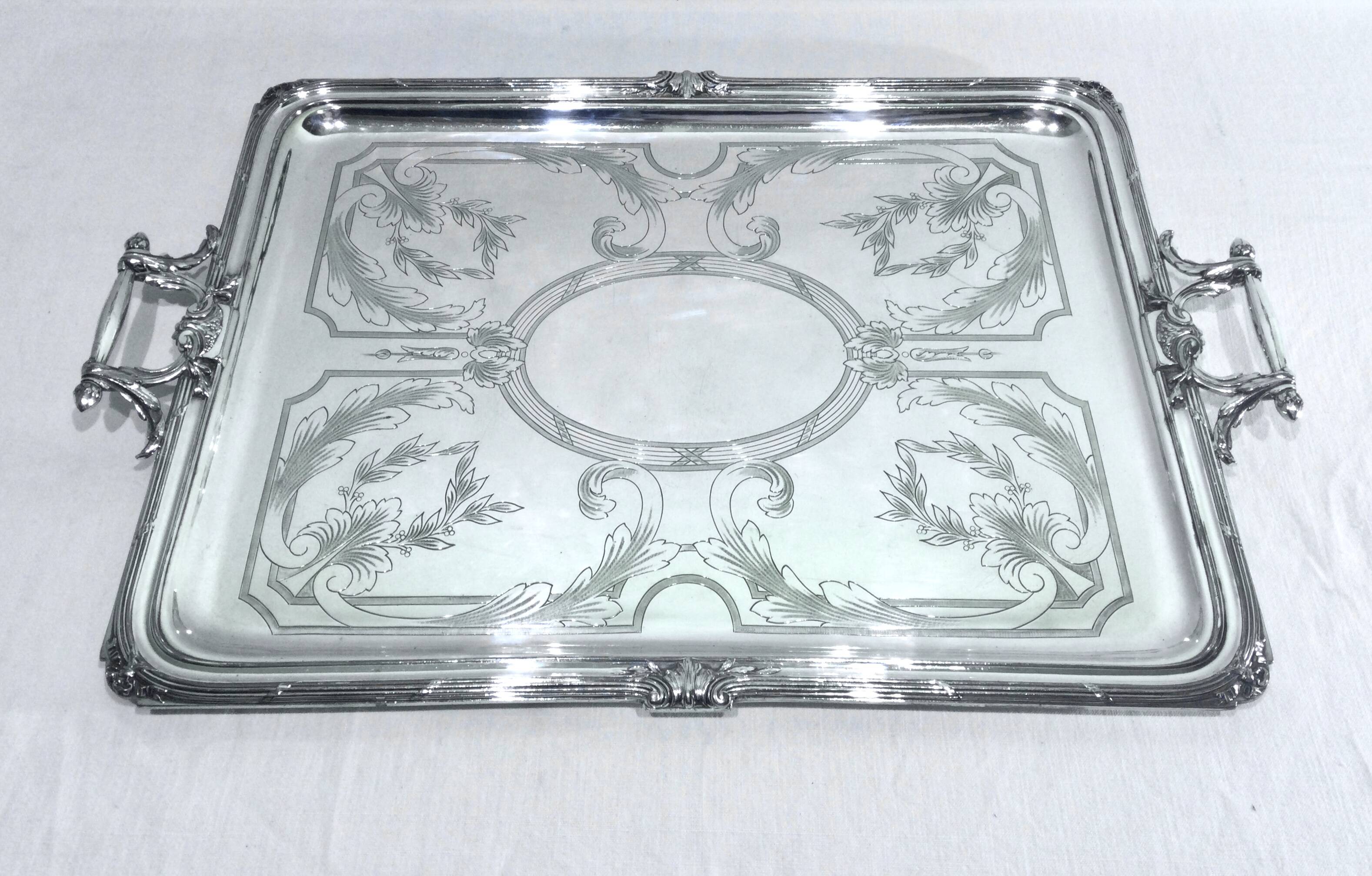 Gallia - Silver metal serving tray