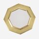 Old golden octagonal mirror, in brass