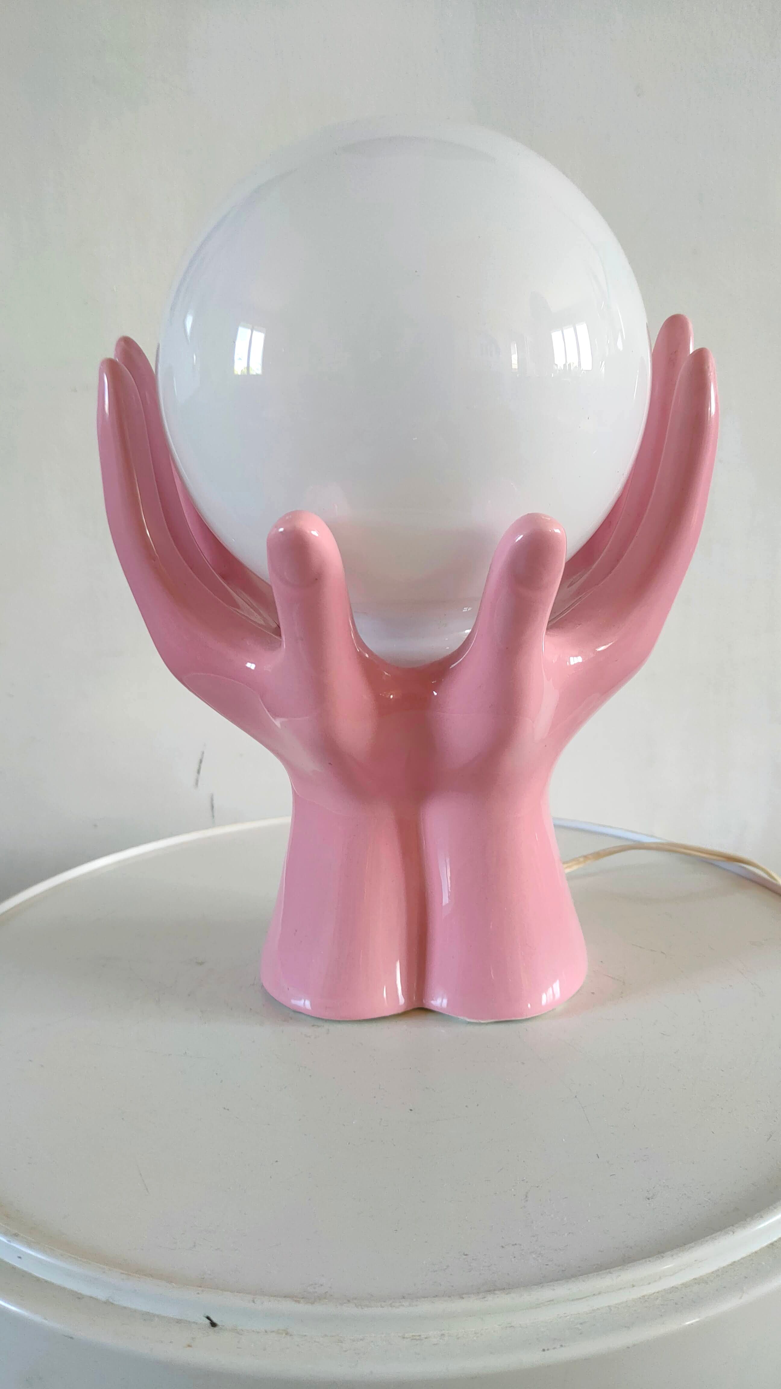 Ceramic hand lamp design 70s