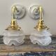Paire d’appliques murales vintage en verre fleurs