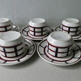 5-cup Badonviller set, Basque décor, Béarn