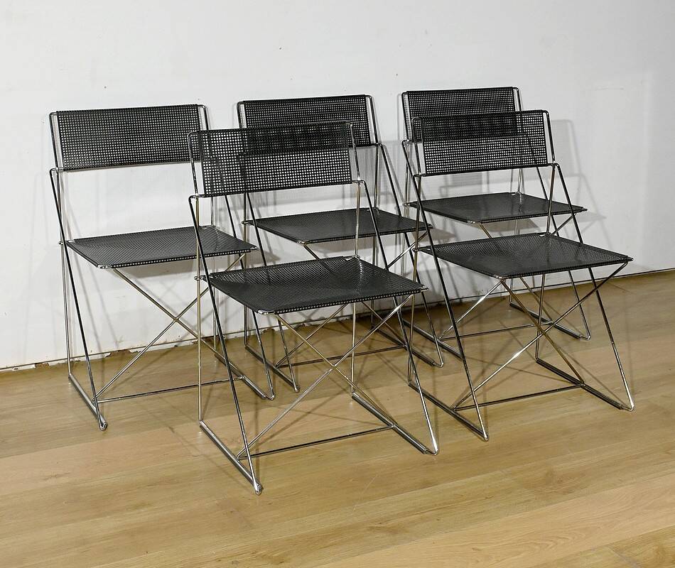 Suite of 5 Nuova X Line Omli Chairs for Magis, by Niels Joergen Haugesen – 1980