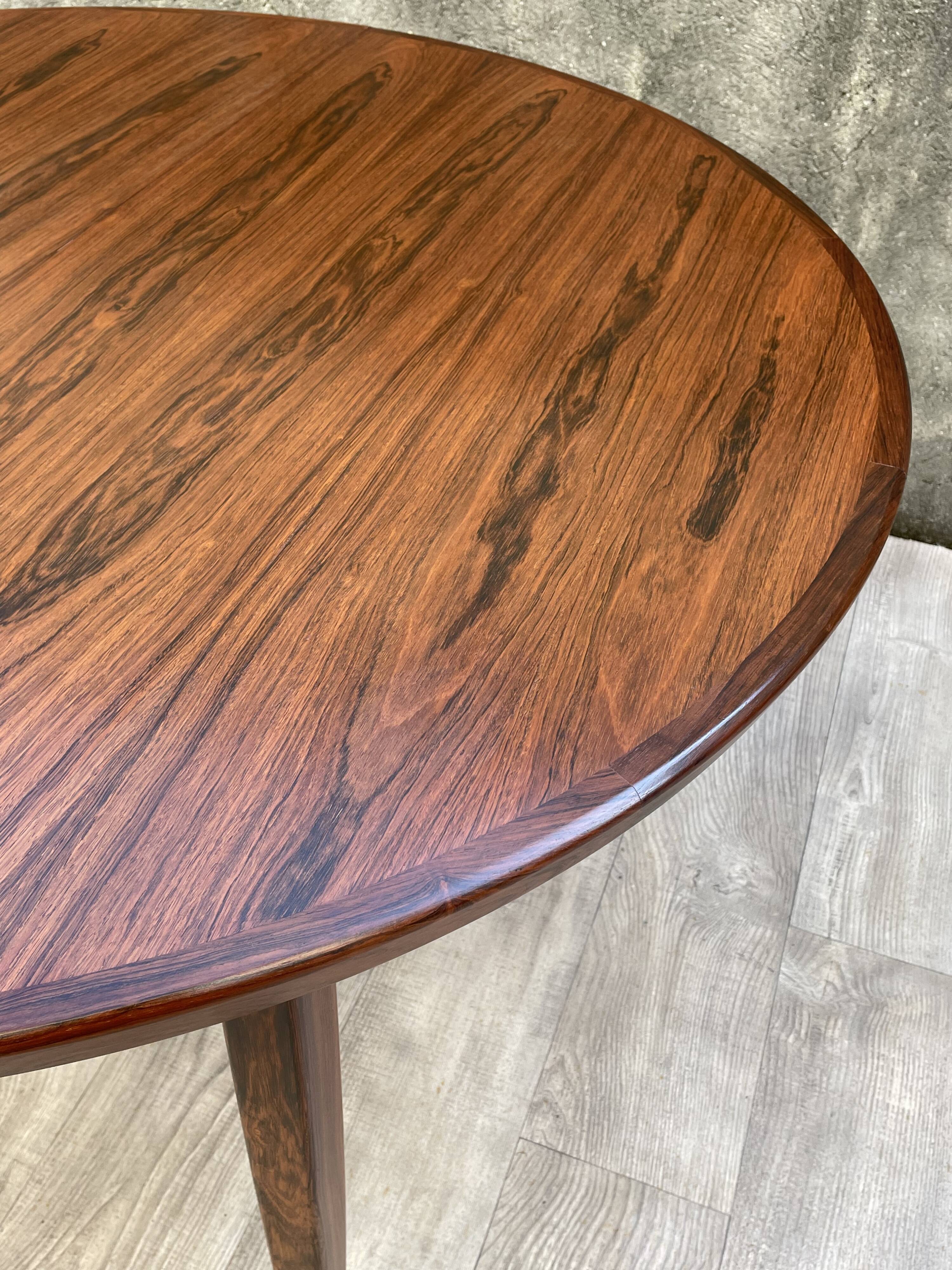 Table scandinave extensible en palissandre, 1960s