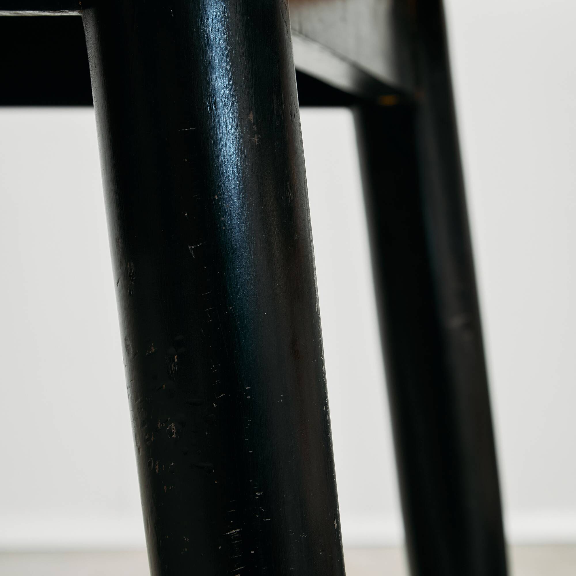 Long Canadian Pine Table with Black Legs
