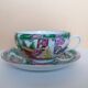 Canton porcelain tea service with 6 cups and teapot.