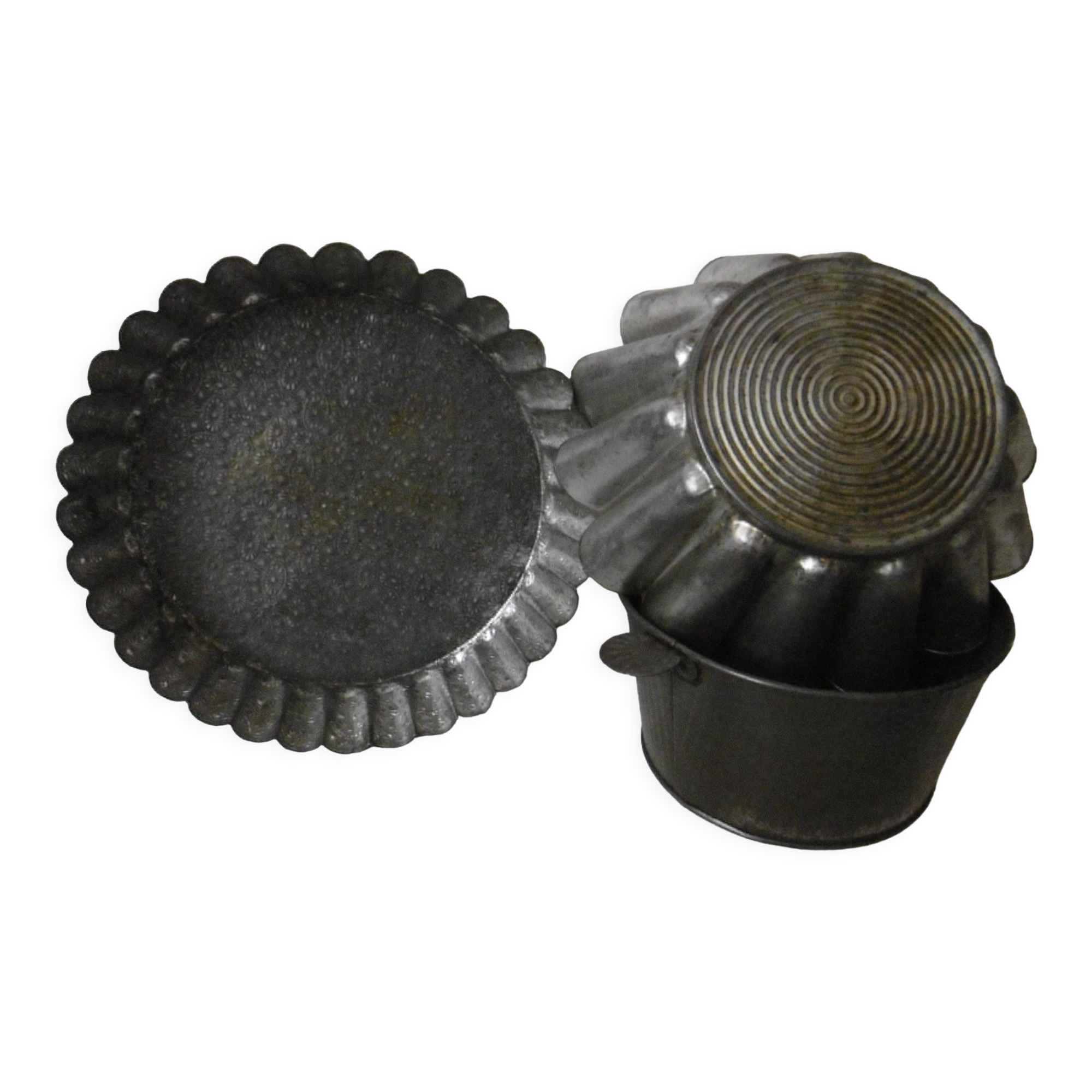 Antique metal cake molds