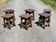 6 rustic brutalist wooden stools