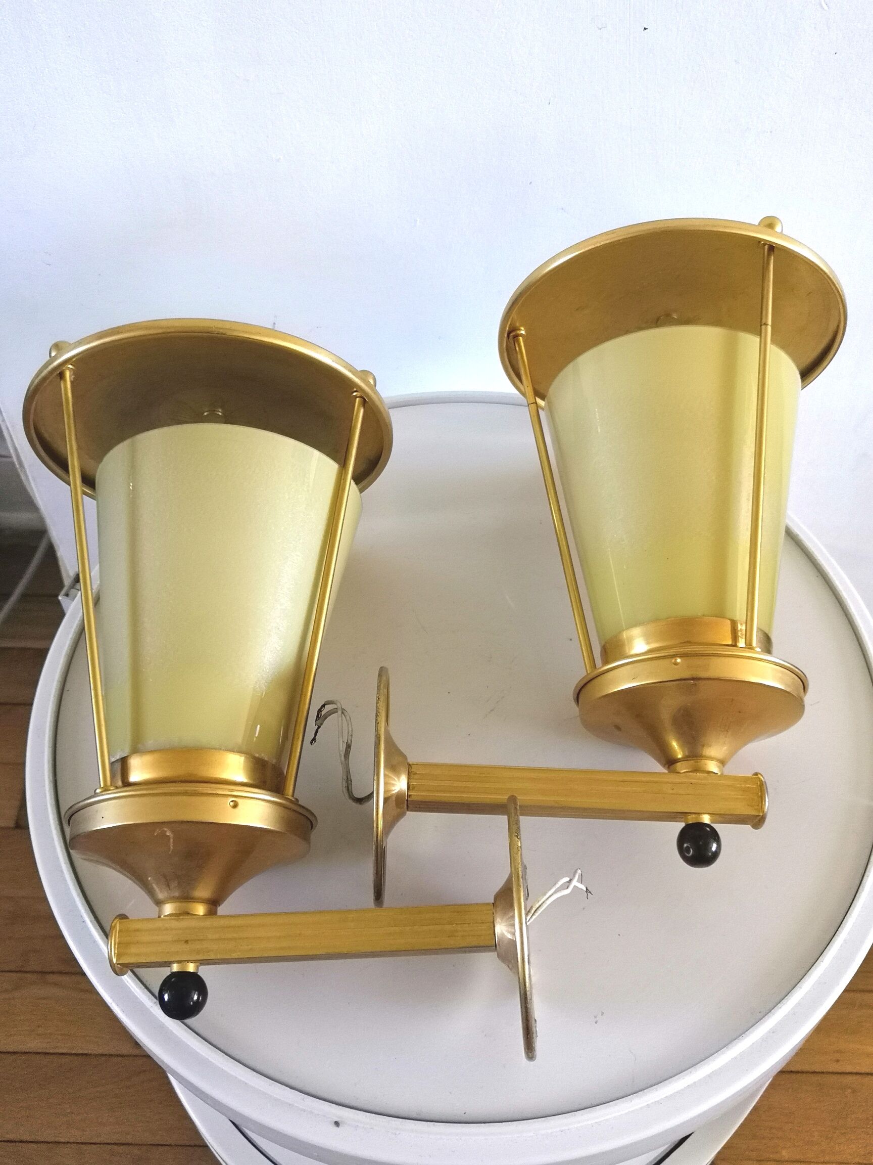 Pair of 50s design wall lamps